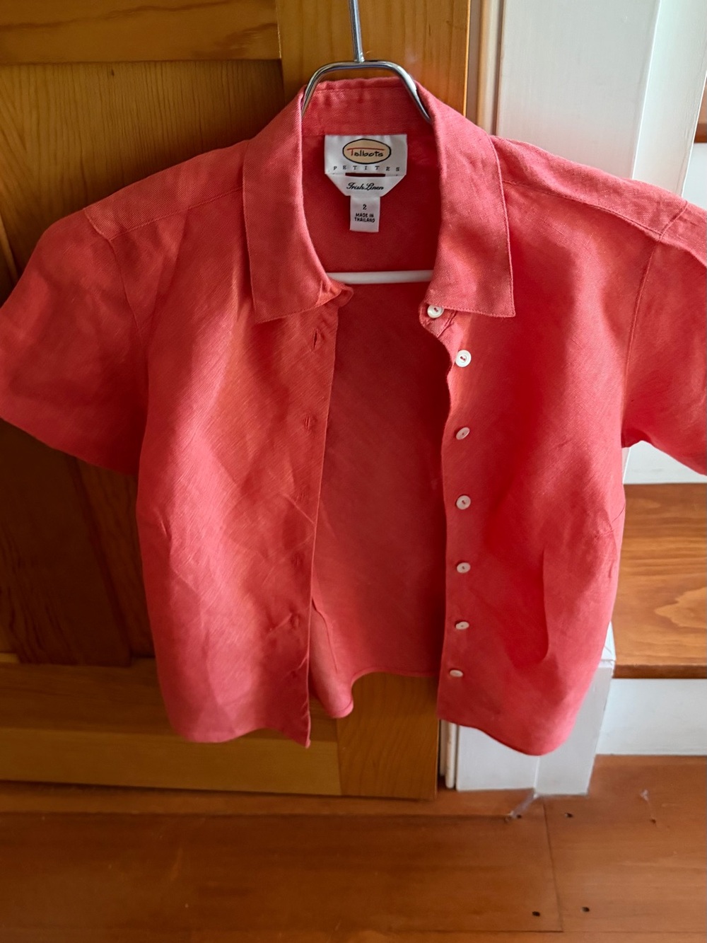 Talbots Kids Coral Short-Sleeve Button-Up Shirt